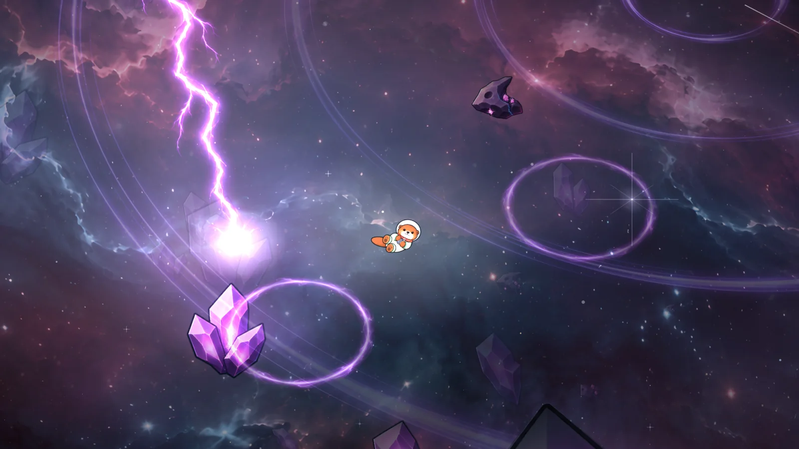 In-game: ion strikes crack between huge broken rocks.